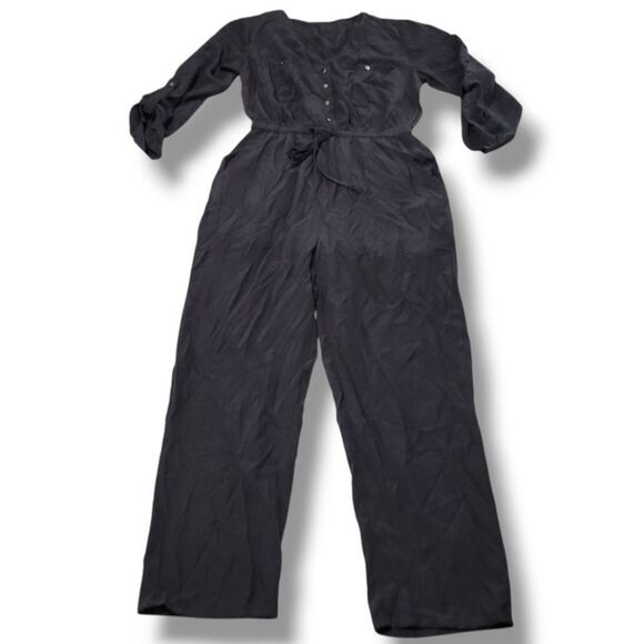 Heatherly Pants - Heatherly Jumpsuit Size Small Heatherly Hazel Knit Jumpsuit Roll Tab Long Sleeve